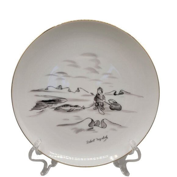 Robert Mayokok Porcelain Plate Ashtray and Coffee Mugs Set 1950s - Picture 3 of 11